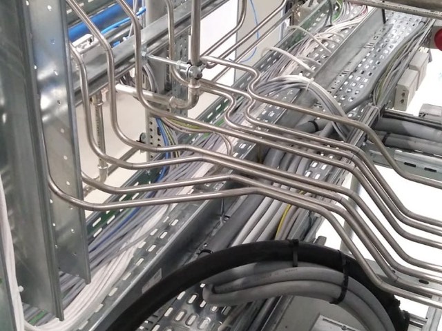 Stainless steel pipework on an industrial project